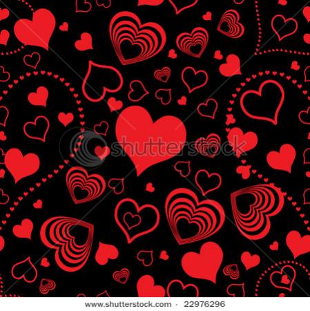 stock photo raster version of seamless wallpaper valentine with hearts black background with red hearts 22976296
