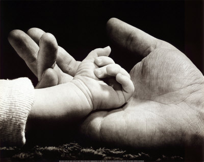 6825~Sarah in Her Dad s Hand Posters